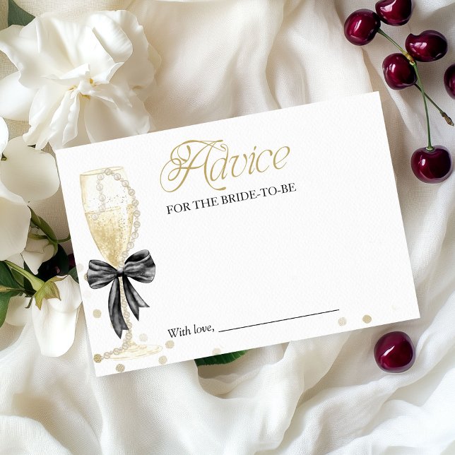 Invitation Perles & Prosecco : Carton de conseils pour l'ente (Créateur téléchargé)