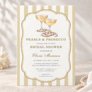 Invitation Perles & Prosecco Fête de Mariage