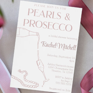 Invitation Perles & Prosecco Pink Bridal / Lingerie Douche