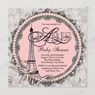 Invitation Perles Roses Bébé Paris Fait Sa Fête