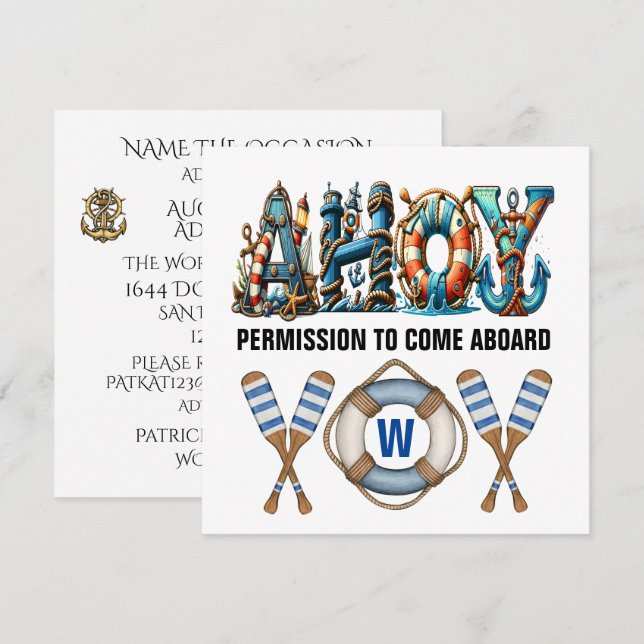 INVITATION PERMISSION DE MONTER À BORD (Devant / Derrière)