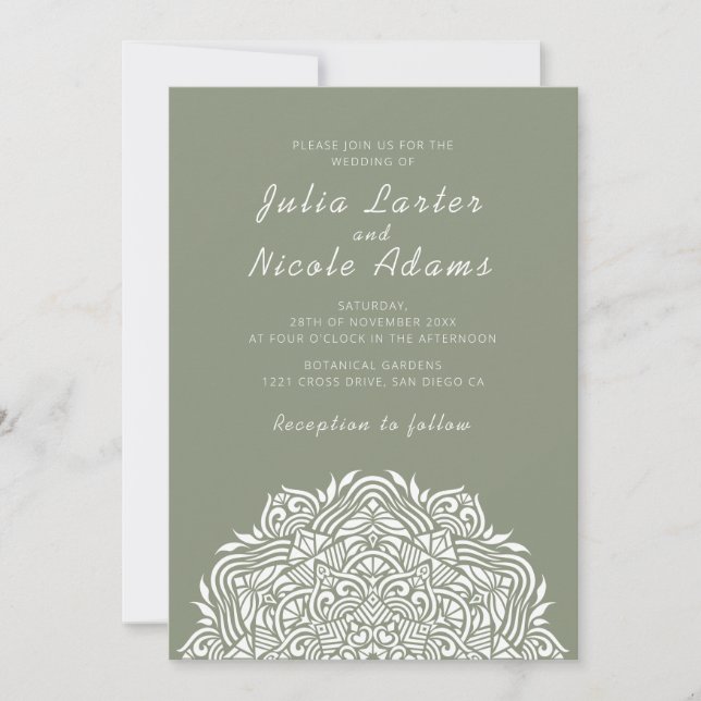 Invitation Persian Jewel Arch Ordinate Mandala Wedding (Devant)