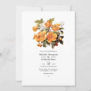 Invitation Persimmon Floral Mariage