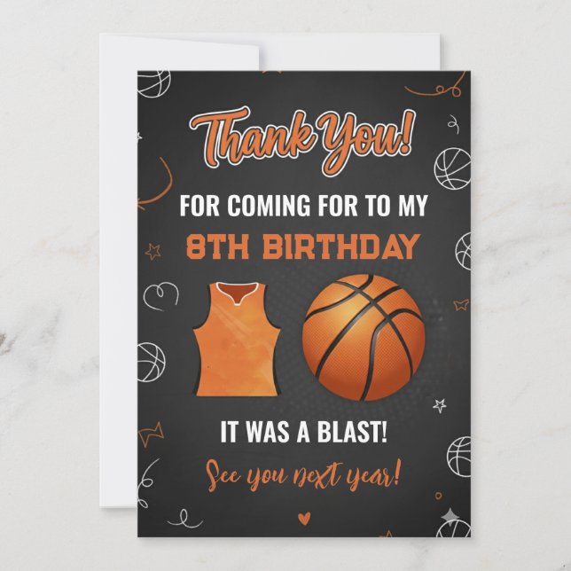Invitation Personal Basketball Thank you card (Devant)