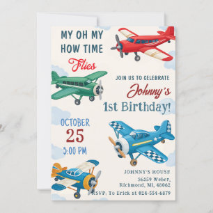 Invitation Personal Boy 1er Avion Anniversaire