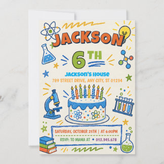 Invitation Personal Digital Science Birthday party