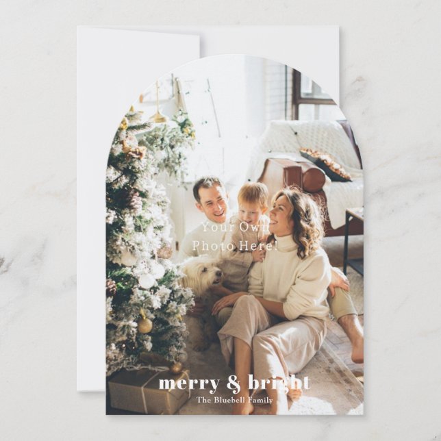 Invitation Personalise Your Own Photo et Text Christmas Card (Devant)