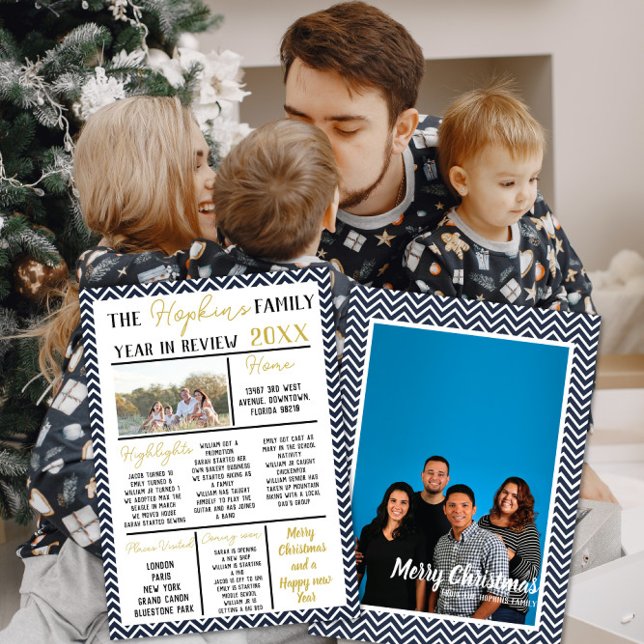 Invitation Personalised Holiday Keepsake Card Year in Review (Créateur téléchargé)