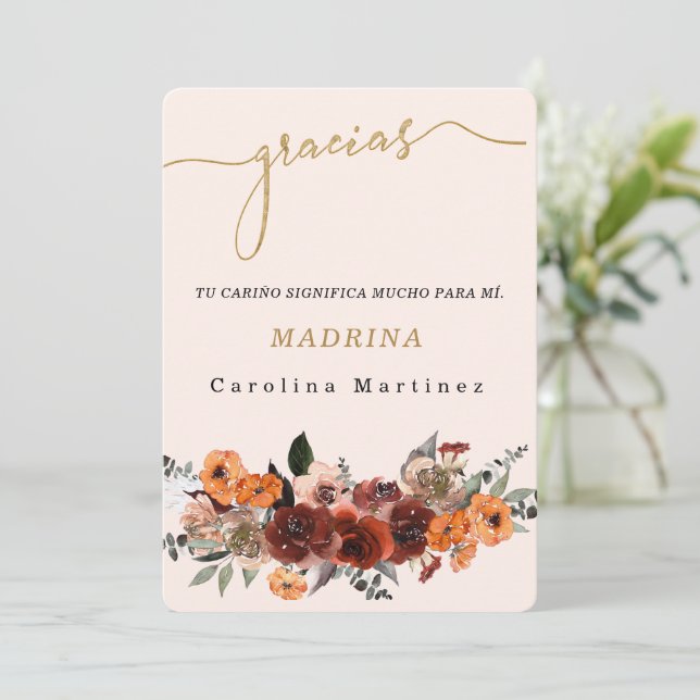 Invitation Personaliza Agradecimiento Para la Madrina (Debout devant)