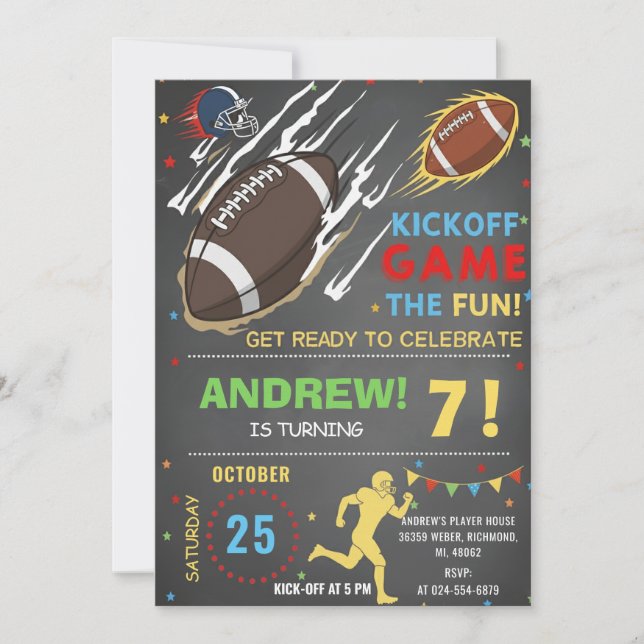 Invitation Personalize American FOOTBALL WATCH Party (Devant)
