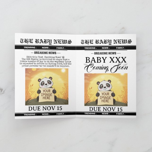 Invitation Personalize Baby News Paper Magazine Announcement  (Intérieur)