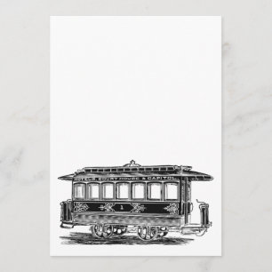 Invitation Personalize IT  Old tram  streetcar Vintage