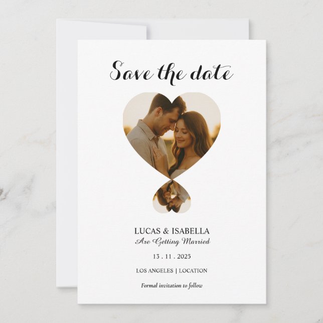 Invitation Personalize Photo save the date card (Devant)