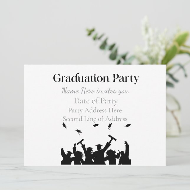 Invitation Personalized Graduation Custom Name and Class Year (Debout devant)