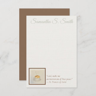 Invitation Personalized Heart Coffee Cup Flat Note Card