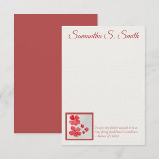 Invitation Personalized Little Flower Flat Note Card