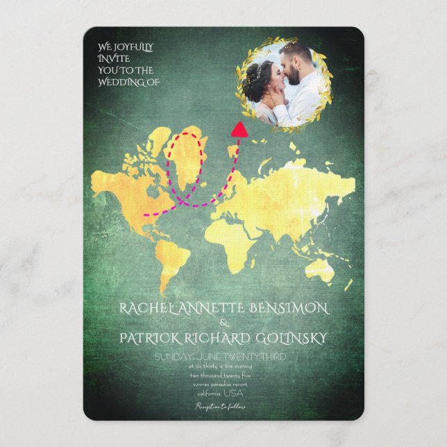 Invitation Personalized Map of Love Journey Wedding (Devant)