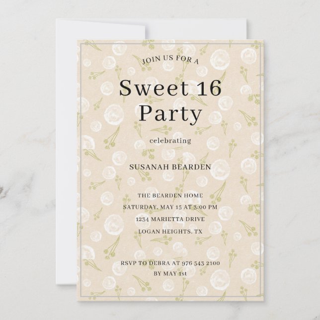 Invitation Personalized Multicolor Light Bubbles Sweet 16  (Devant)
