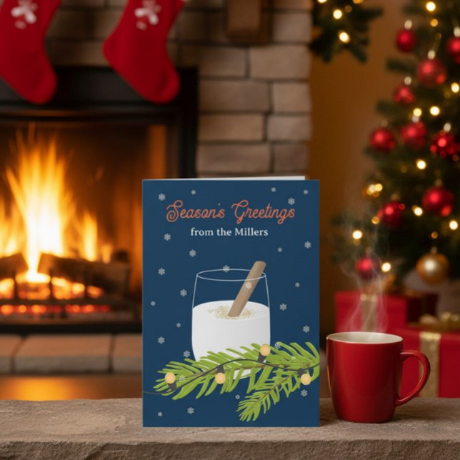 Invitation Personalized Season’s Greetings Card with Eggnog (Créateur téléchargé)