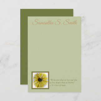 Invitation Personalized Sunflower Flat Note Card