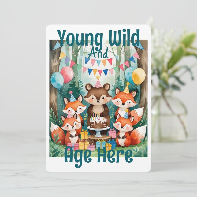 Invitation Personalized Young Wild And Age Birthday Party (Debout devant)