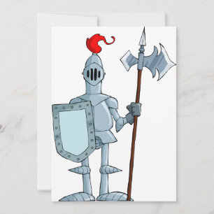 Invitation Personnage de chevalier en armure médiévale