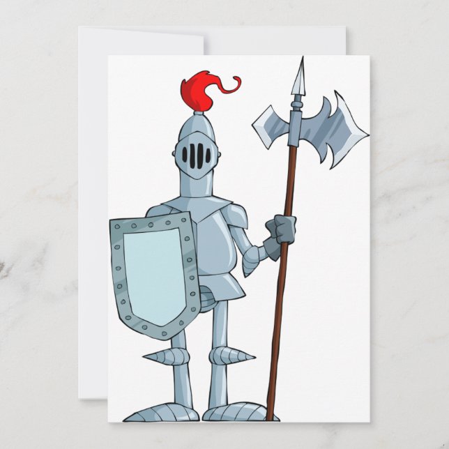 Invitation Personnage de chevalier en armure médiévale (Devant)