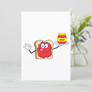 Invitation Personnage de dessin animé toast à la confiture de