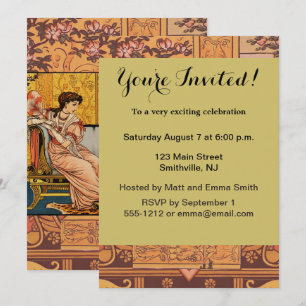 Invitation Personnages Classiques de Contes de Fées de Beauté
