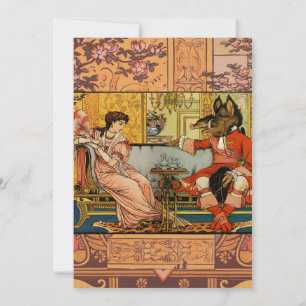 Invitation Personnages Classiques de Contes de Fées de Beauté