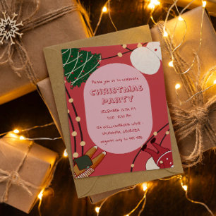 Invitation Personnages de Noël ludiques avec des lumières 