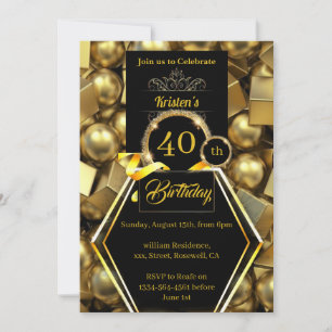 Invitation personnalisable 40e anniversaire