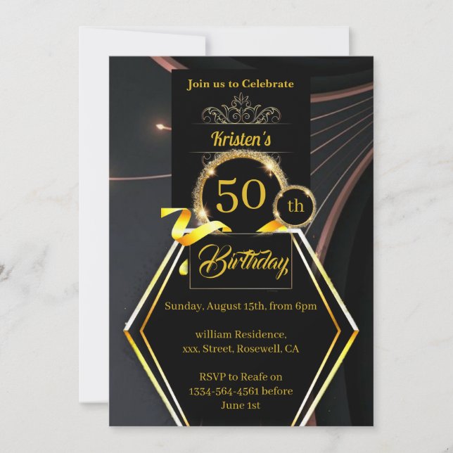 Invitation personnalisable 50e anniversaire (Devant)