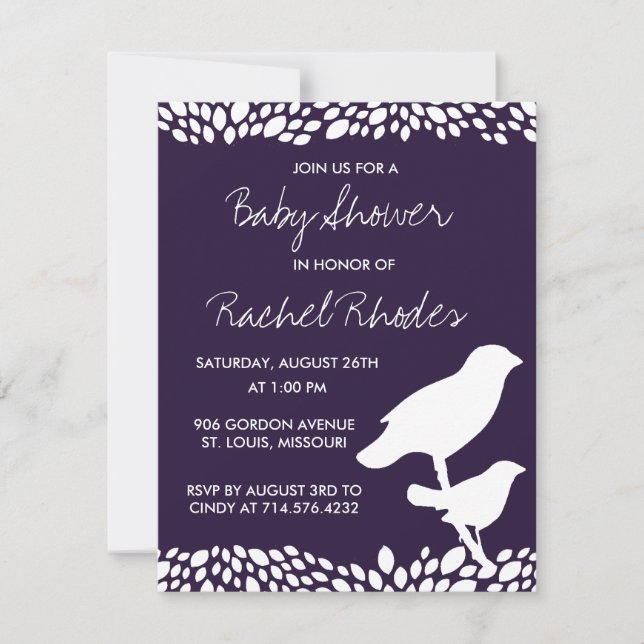 Invitation personnalisable de baby shower de fleur (Devant)