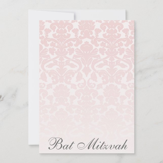 Invitation personnalisable de bat mitzvah rose de (Devant)