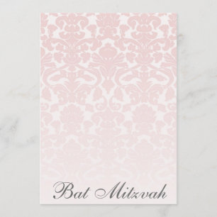 Invitation personnalisable de bat mitzvah rose de