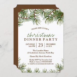Invitation personnalisable de dîner de Noël