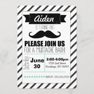 Invitation personnalisable de partie de moustache