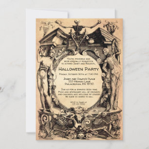 Invitation personnalisable de style vintage effray