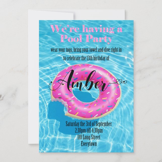 Invitation personnalisable douce superbe (Devant)