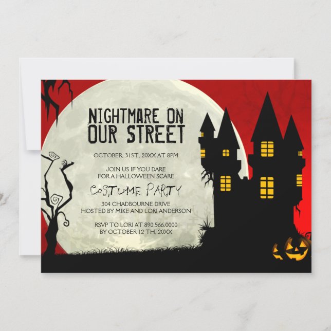Invitation Personnalisable Halloween Costume Party (Devant)
