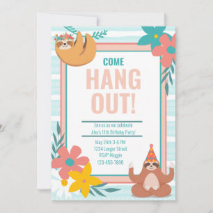 Invitation Personnalisable Hang Out Jungle Rainforest Anniver
