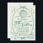 Invitation Personnalisable manuscrit 30e anniversaire Invitat<br><div class="desc">Célébrez votre anniversaire d'étape avec notre fantastique invitation à l'anniversaire de 30e anniversaire écrite à la main, avec de charmantes illustrations d'une boule de disco, d'un cocktail et d'un gâteau. Cette invitation personnalisable est parfaite pour ajouter une touche personnelle à vos détails de célébration, afin que vos invités reçoivent une...</div>