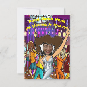 Invitation Personnalisable Photo Disco Party