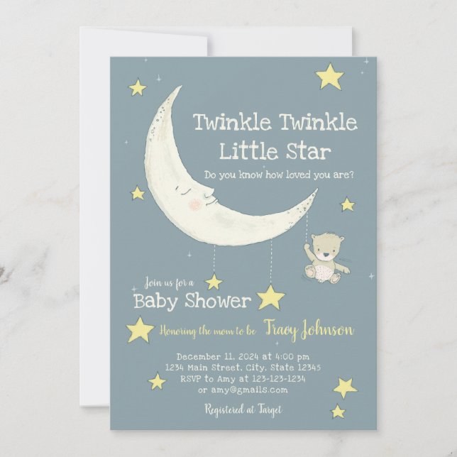 Invitation personnalisable pour Baby Shower 'Twink (Devant)