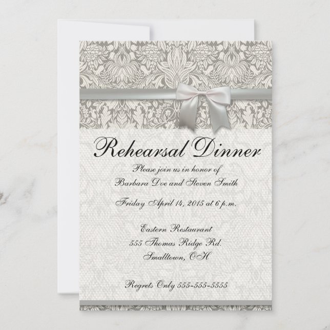 Invitation personnalisable pour dîner de répétitio (Devant)
