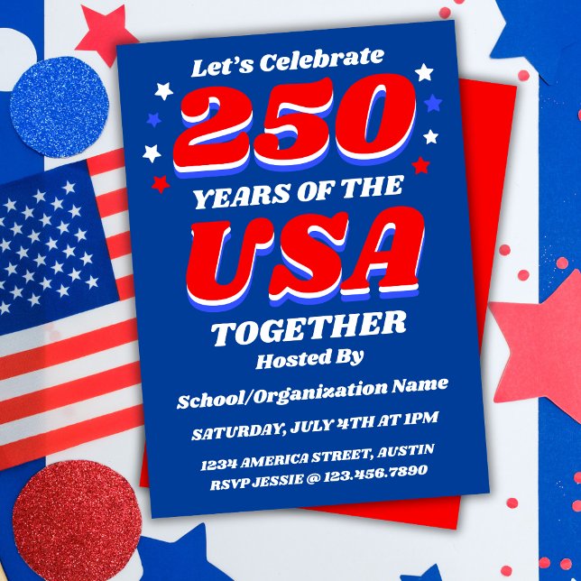 Invitation personnalisable pour la 250e fête patri (Créateur téléchargé)