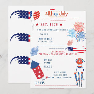 Invitation personnalisable pour la fête de l'Indép