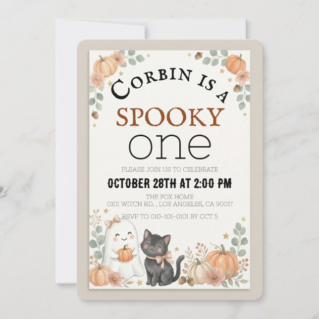 Invitation personnalisable pour un premier anniver (Devant)