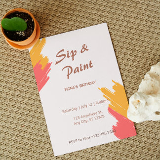 Invitation personnalisable pour une soirée de pein